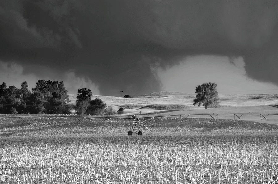 Wall Cloud Near Callaway, Nebraska Black and White  Photograph by Ally White