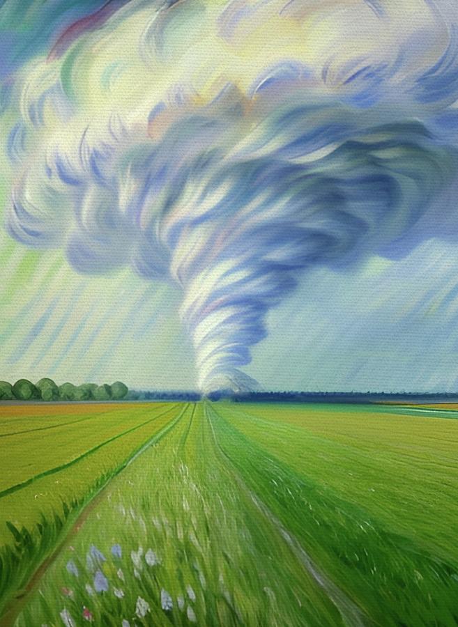 Tornado On The Open Plains Painting by Ally White