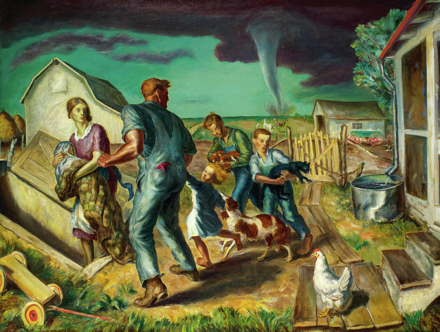 Kansas City Painting - Tornado Over Kansas by John Steuart Curry