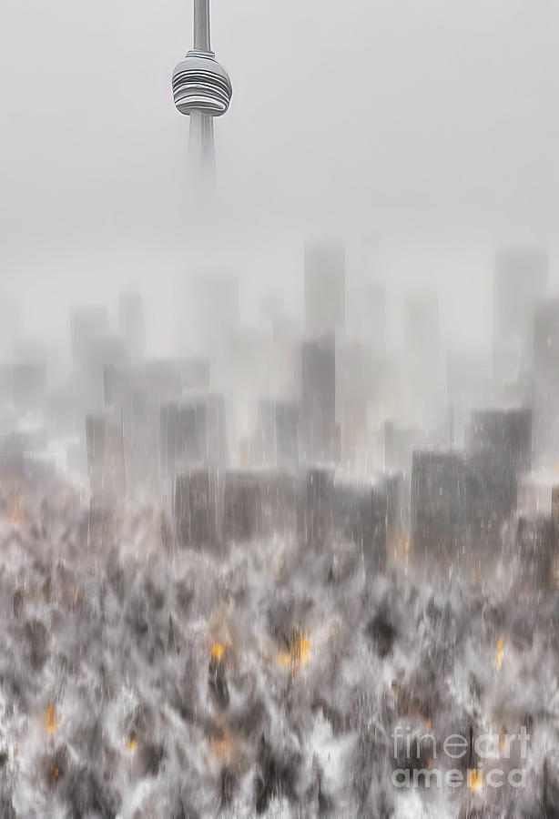 Toronto In Snowstorm Photograph by Charline Xia