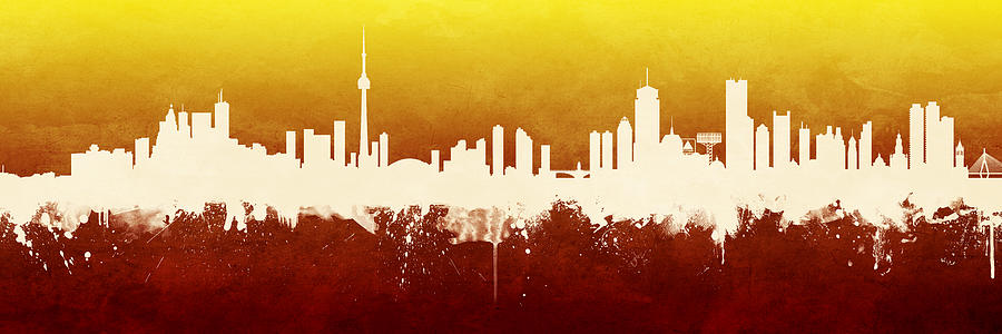 Toronto and Boston Skyline Mashup Digital Art by Michael Tompsett