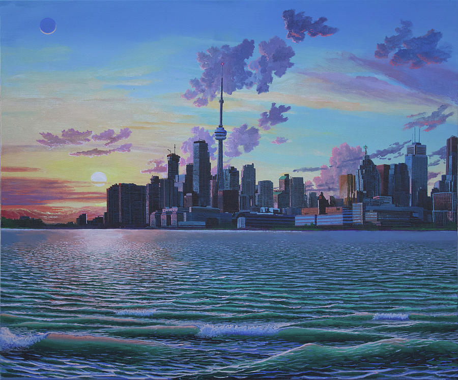Toronto  at Sunset Painting by Michael Goguen