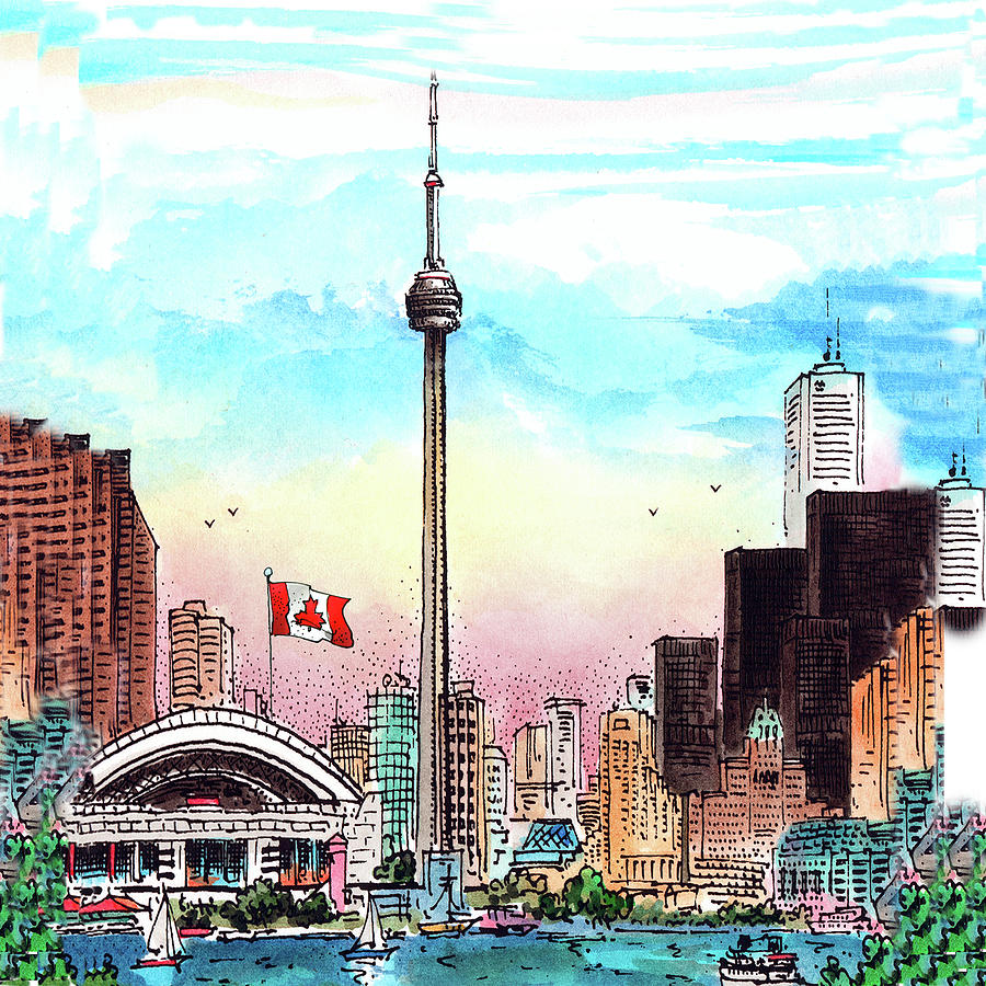 Toronto CN Tower Mixed Media by David Crighton