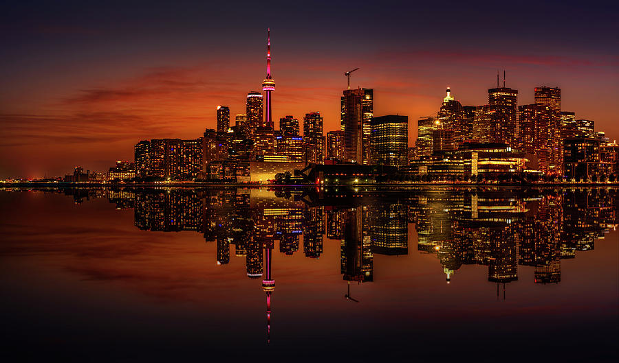 Toronto Gold Reflection Photograph by Dee Potter