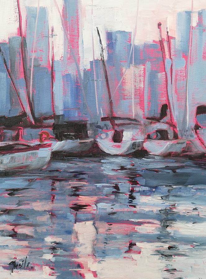 Toronto Harbour Painting by Sheila Romard