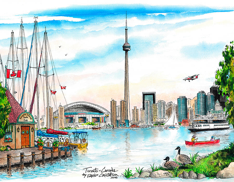 Toronto Island Skyline Mixed Media by David Crighton