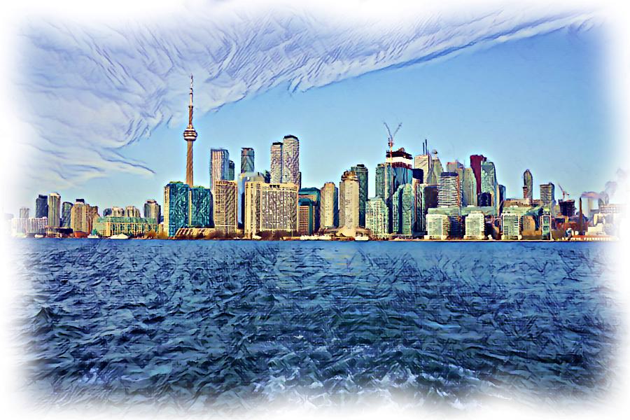 Toronto Morning Skyline Mixed Media