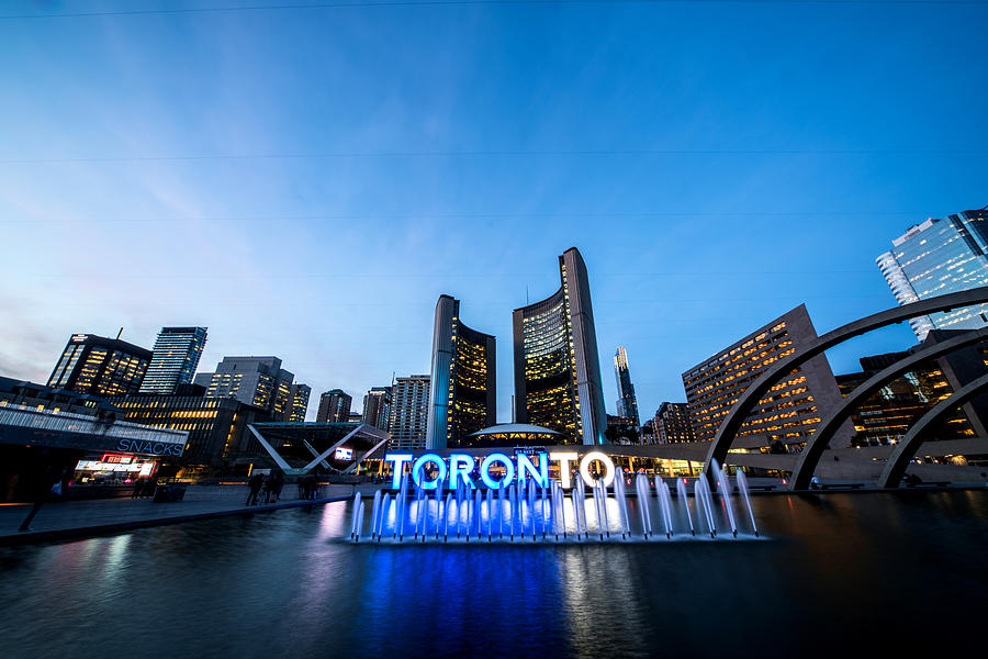 Toronto Nathan Phillips Square and the big city sign Photograph by LeoPatrizi