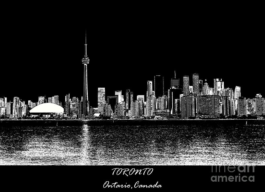 Toronto Ontario Canada Black and White Skyline Photo 188 Digital Art by Lucie Dumas