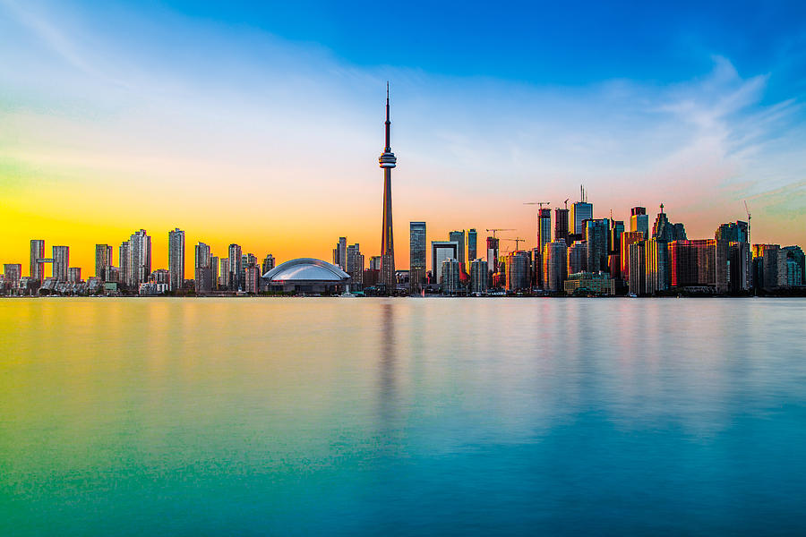 Toronto skyline at dawn, Toronto, Ontario, Canada Photograph by Imran Ashraf