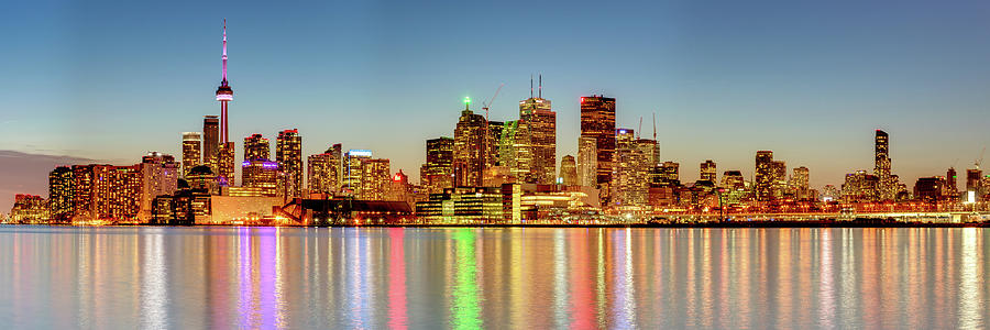 Toronto Skyline at Twilight Panorama Photograph by HawkEye Media