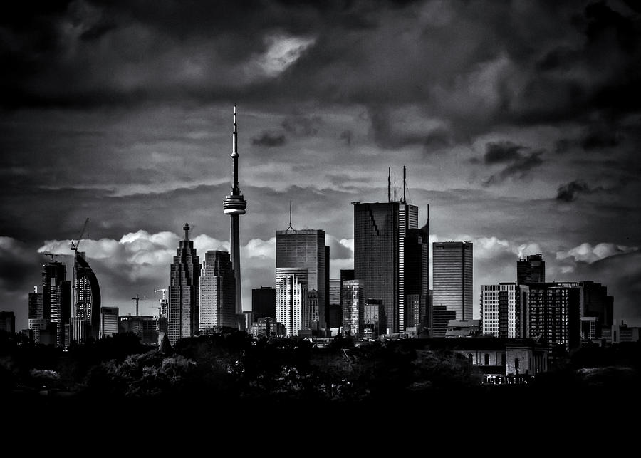 Toronto Skyline From The Pape Ave Bridge No 2 Photograph by Brian Carson