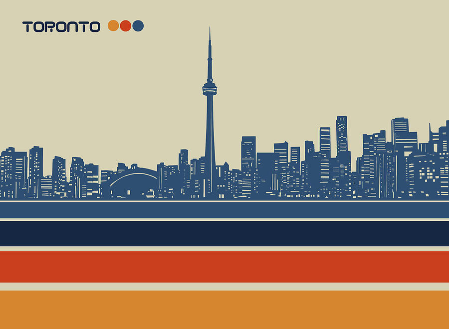 Toronto Skyline Retro 2 Digital Art