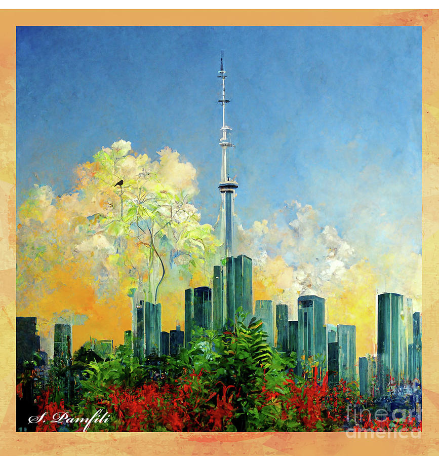 Toronto Skyline Digital Art by Sabina Pamfili Pixels