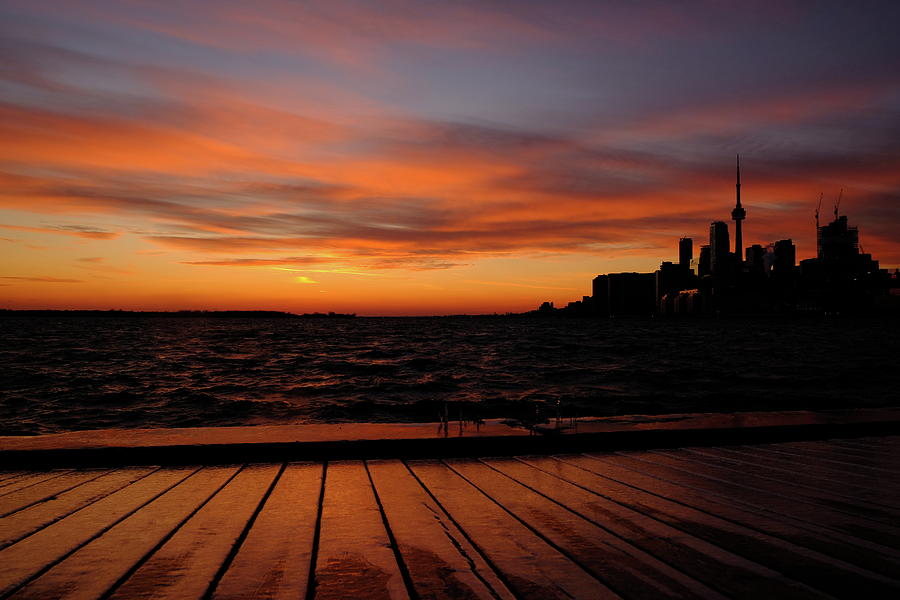 Toronto Sunset With Boardwalk Photograph by Kreddible Trout