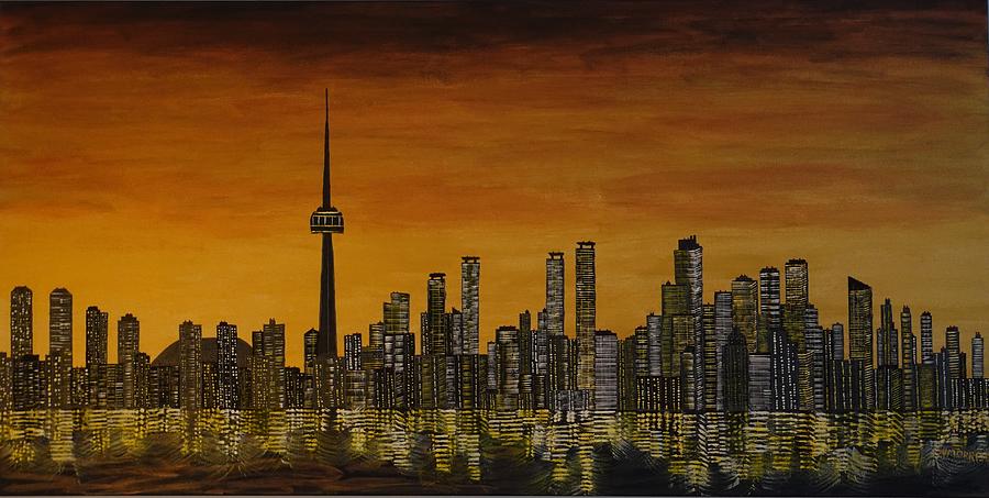 Sunset Painting - Toronto Twilight by Vince Morrison