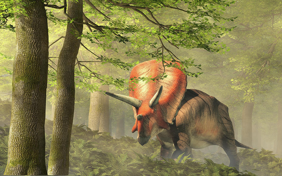 Torosaurus in a Forest Digital Art by Daniel Eskridge