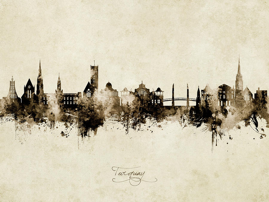 Torquay England Skyline #42 Digital Art by Michael Tompsett