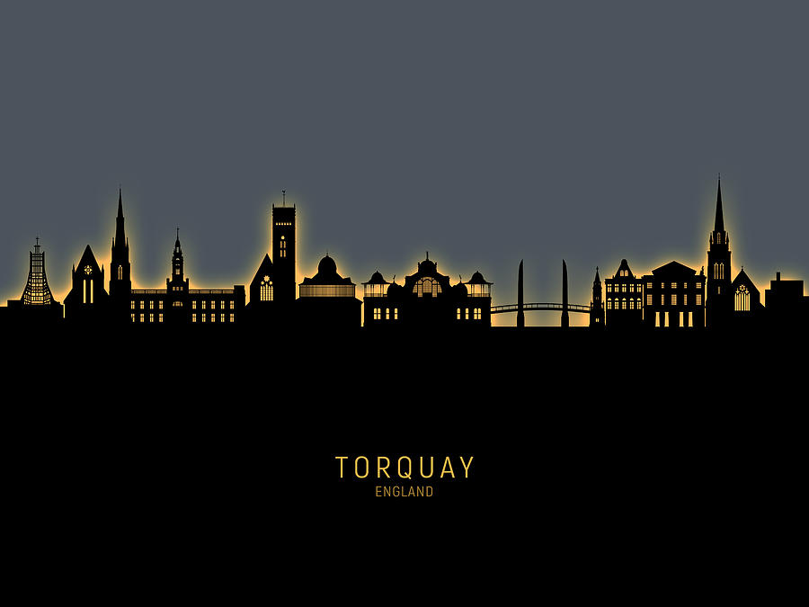 Torquay England Skyline #49 Digital Art by Michael Tompsett