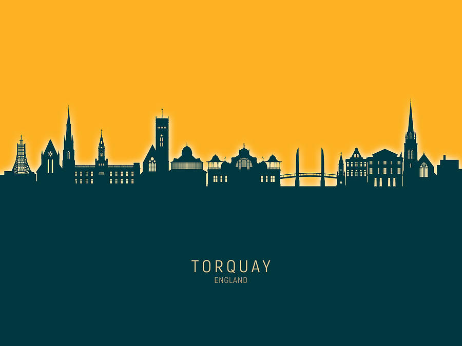 Torquay England Skyline #56 Digital Art by Michael Tompsett