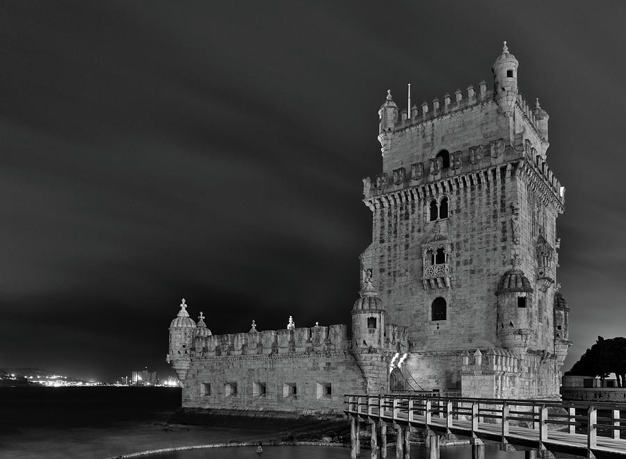 Torre de Belem view at night in Lisbon Photograph by Angelo DeVal