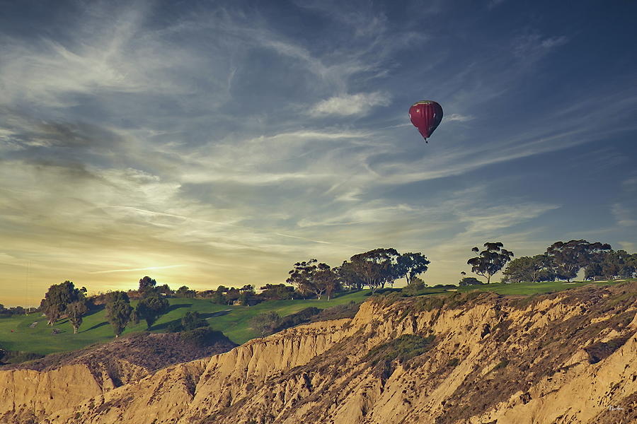 Torrey Pines Golf Course and Hot Air Balloon Photograph by Russ Harris