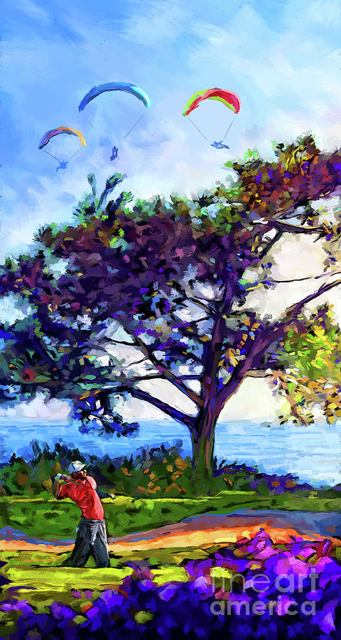 Torrey Pines Golf CourseV Painting by Tim Gilliland