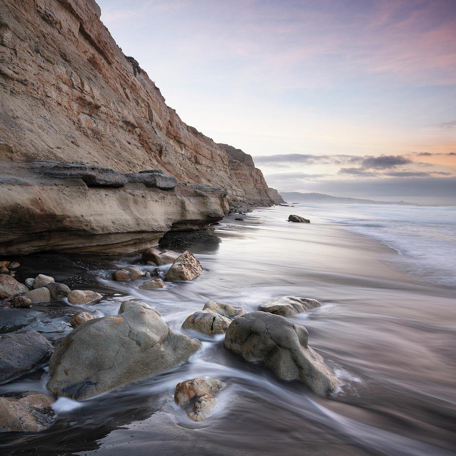 Torrey Pines High Tide Sunrise Photograph by William Dunigan