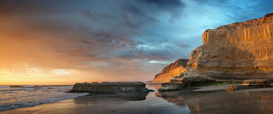 San Diego Photograph - Torrey Pines Stormy Panorama by William Dunigan