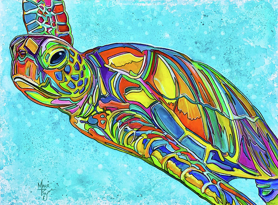 Tortuga Colorida Painting by Mark Ray