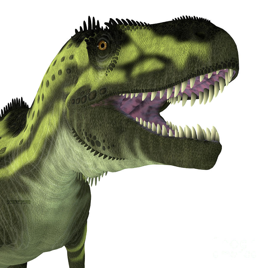 Torvosaurus Dinosaur Head Digital Art by Corey Ford