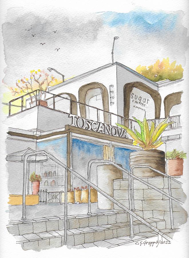 Toscanova Restaurant in The Westfield Mall, Century City, California Painting by Carlos G Groppa