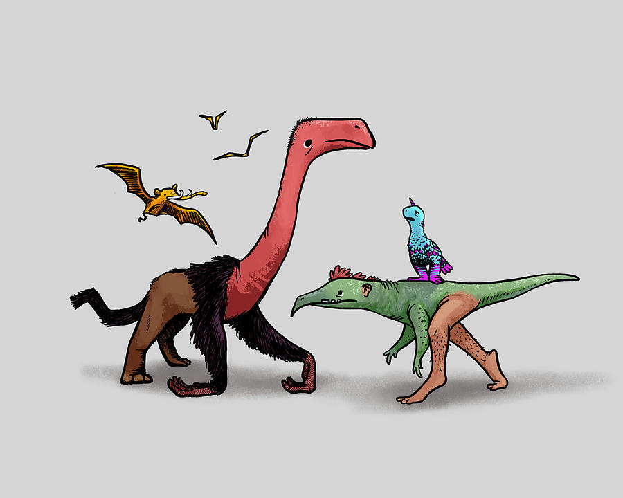 Dinosaurs Drawing - Totally Normal Dinosaurs by Claire DeWilde Dinosaurs Drawing - Totally Normal Dinosaurs by Claire DeWilde