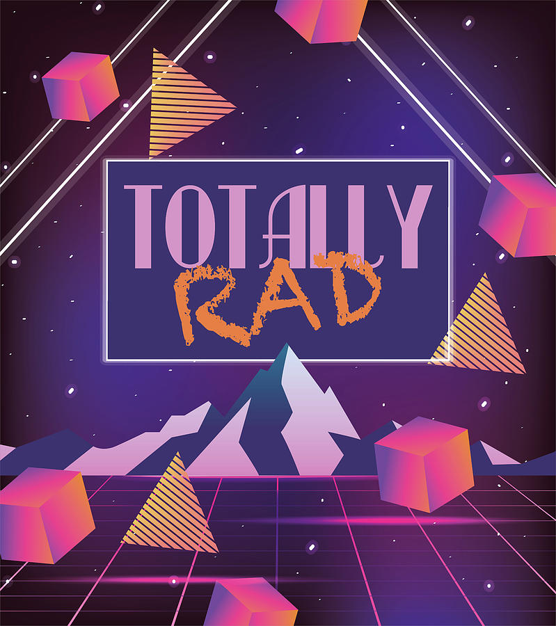 Totally Rad... fashion geometric style and neon texture Tees Tee T-Shirt T Shirt Painting by Tony Rubino