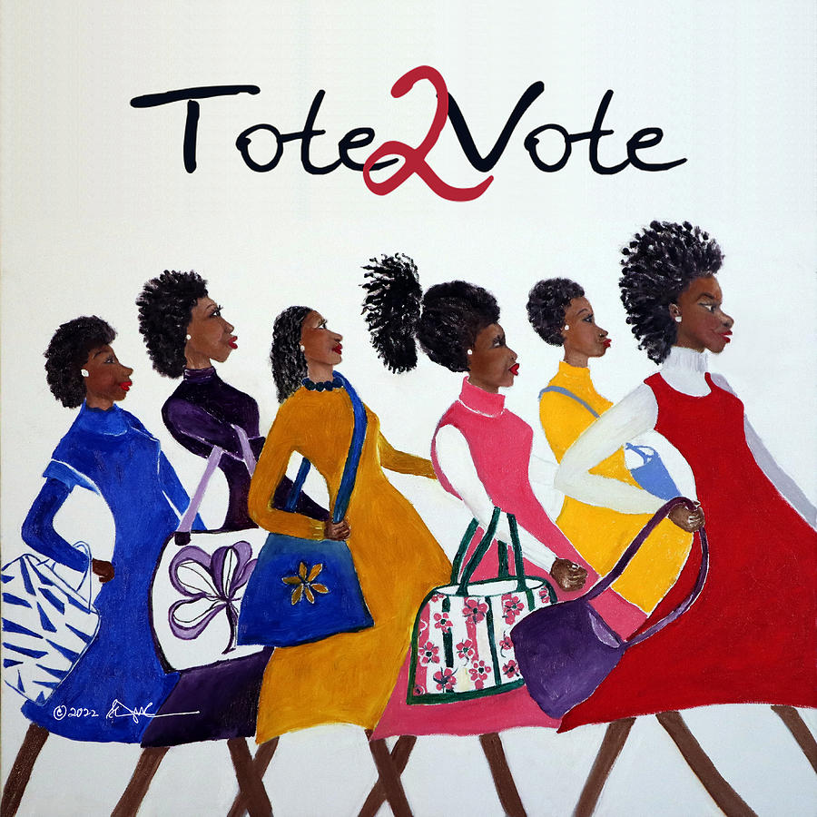 Civil Rights Painting - Tote2Vote.com Tote 2 Vote Premium Tote Bag  by Shirley Whitaker