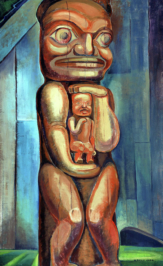 Totem Poles Painting - Totem Mother by Jon Baran