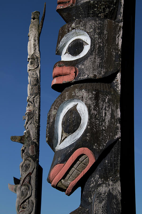 Totem Poles - Sechelt, British Columbia Photograph by Peggy Collins