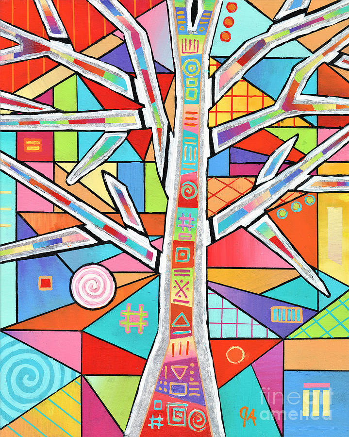 Pattern Painting - Totem Tree by Jeremy Aiyadurai