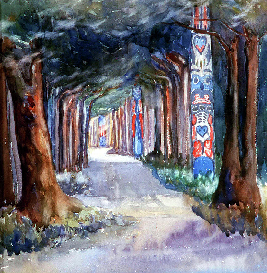 Tree Painting - Emily Carr - Totem Walk at Sitka by Jon Baran