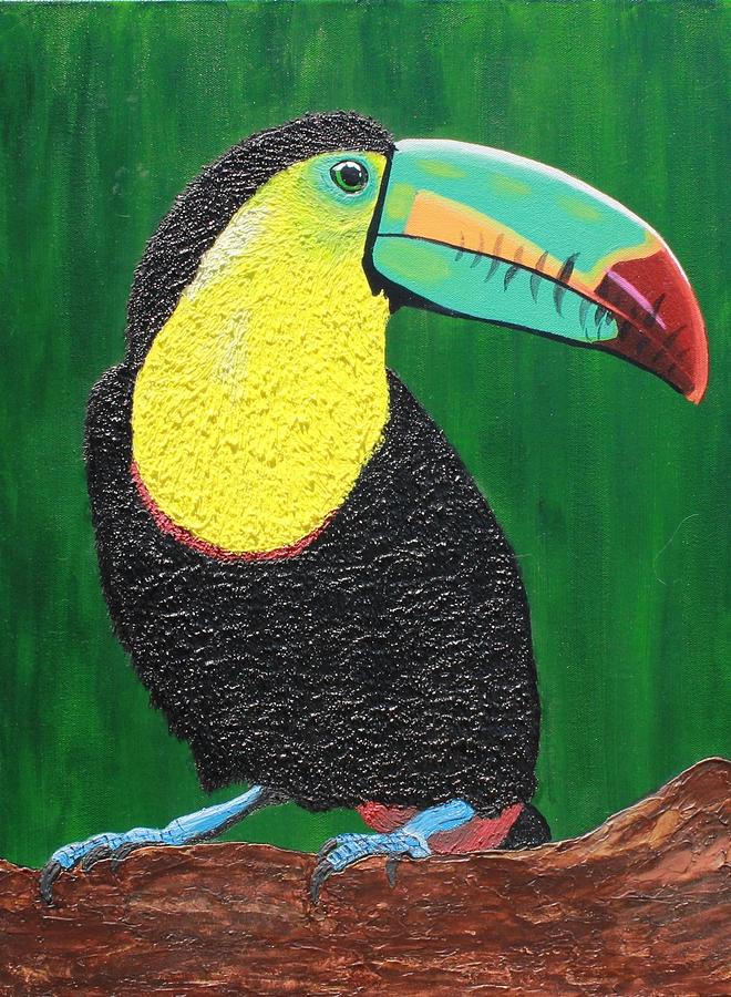 Toucan acrylic painting on canvas Painting by Becky Beisiegel - Fine ...