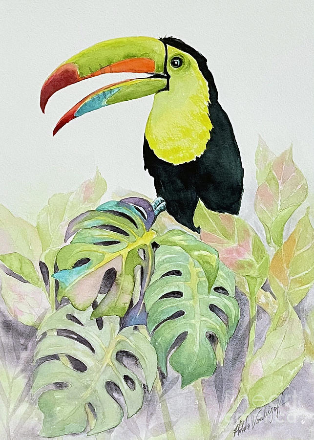 Toucan Bird Painting by Hilda Vandergriff