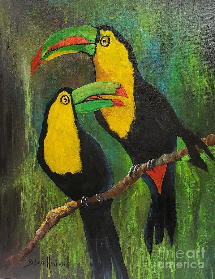 Toucans in Love Painting by Barbara Haviland