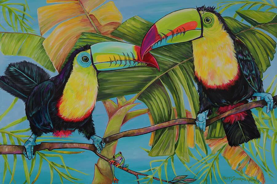 Toucans In Paradise Painting by Patti Schermerhorn