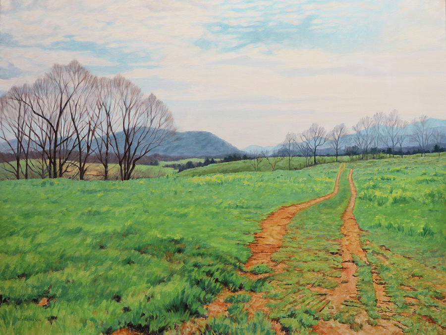 Touch of Spring - Spring Landscape in Virginia Painting by Bonnie Mason