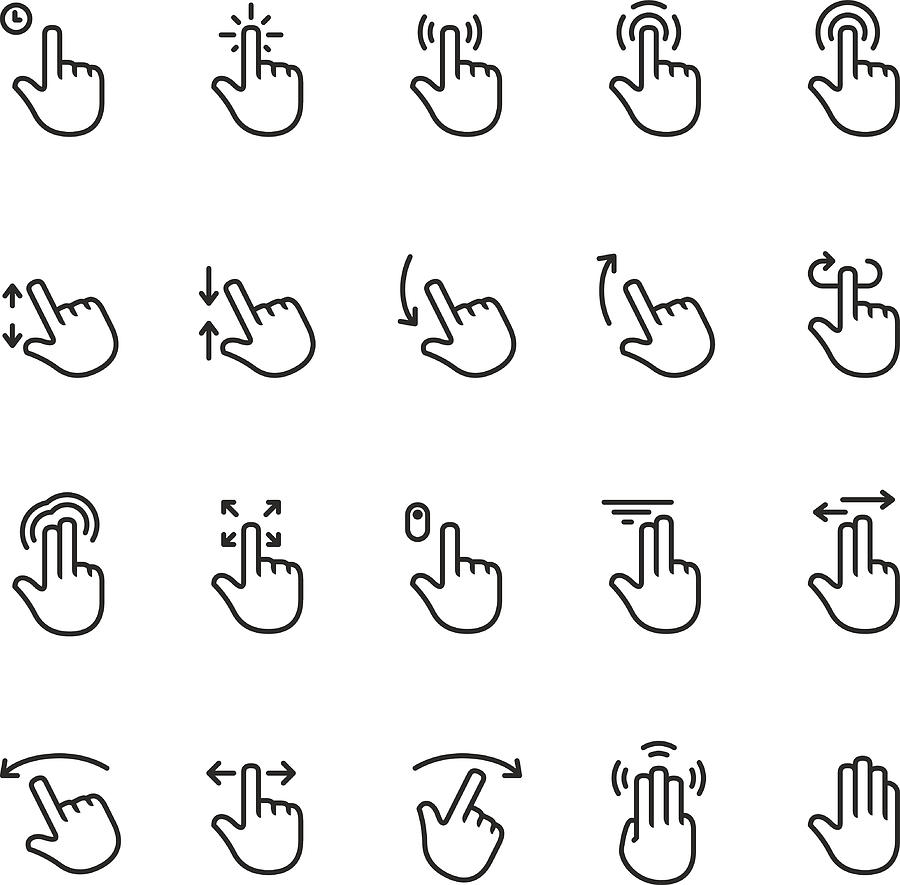 Touch screen gesture vector icon - Unico PRO set #1 Drawing by Lushik