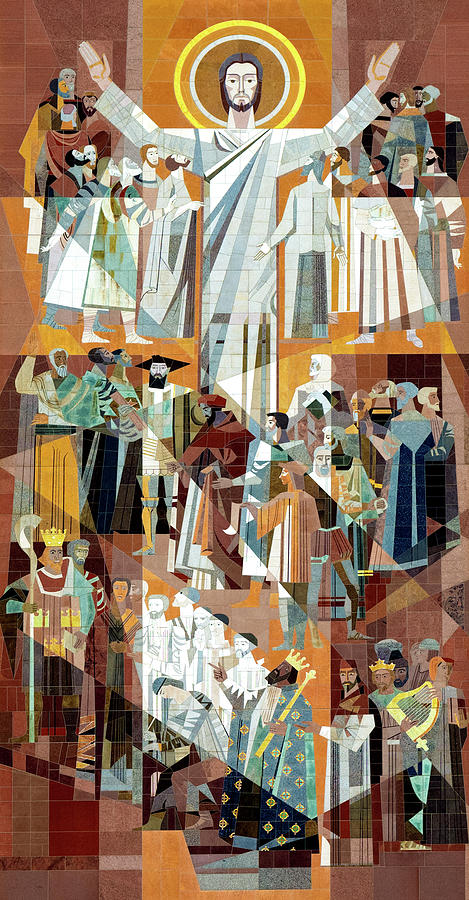 Notre Dame Painting - Touchdown Jesus, The Word of Life, Mosaic of Christ by Carol McKinney Highsmith