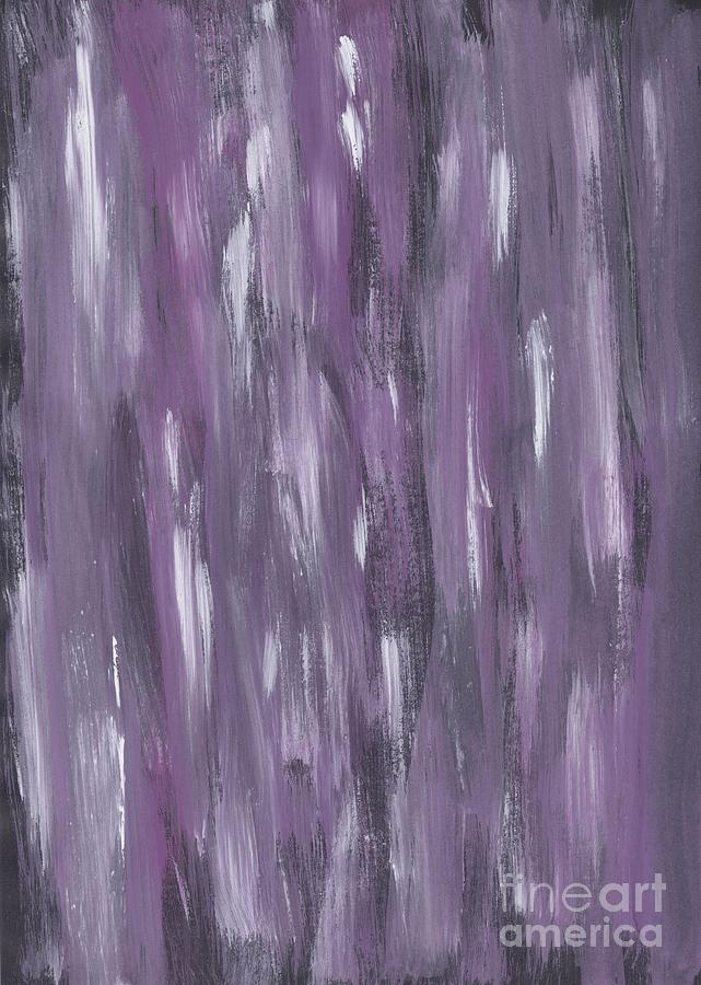 Abstract Mixed Media - Touching Purple Black White Watercolor Abstract #1 #painting #decor #art by Anitas and Bellas Art