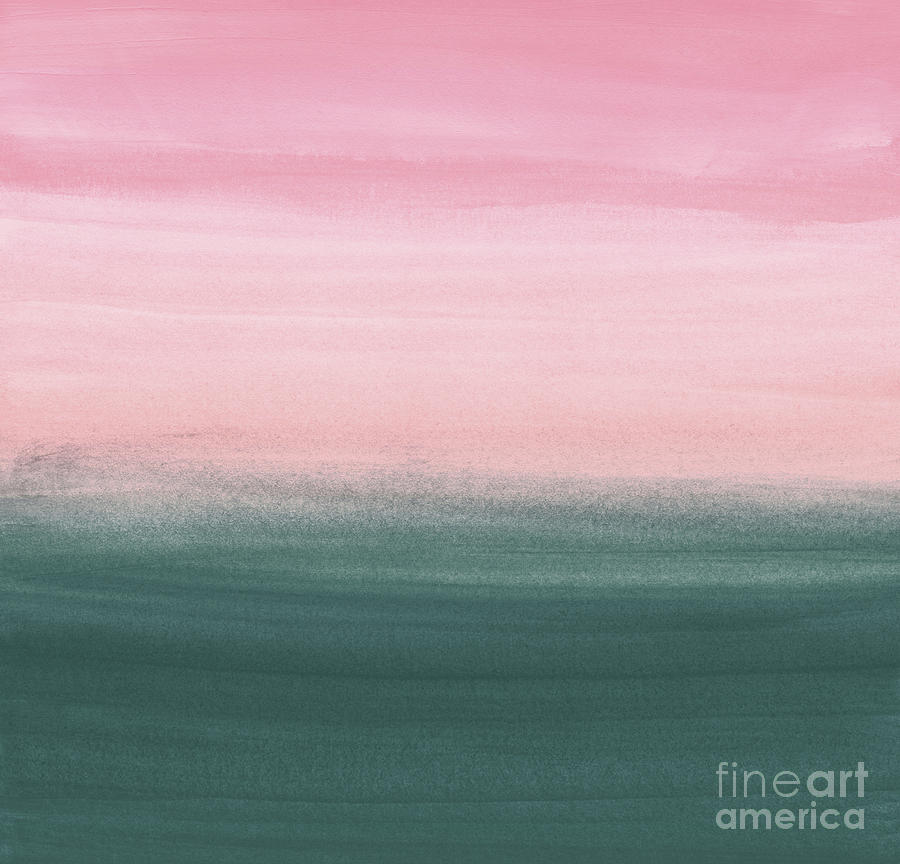 Touching Teal Pink Watercolor Abstract #1 #painting #decor #art Mixed ...