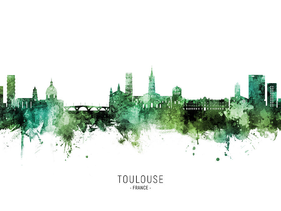 Toulouse France Skyline #82 Digital Art by Michael Tompsett