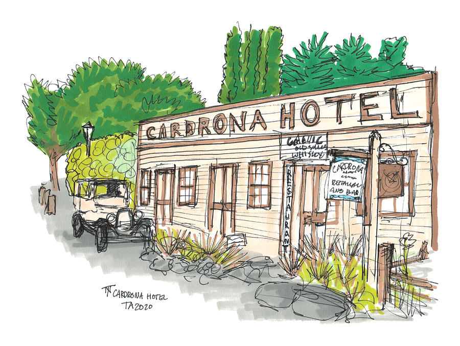 Tour Aotearoa - Cardrona Hotel Drawing by Tom Napper